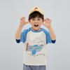 Papa Kids Summer Mesh Raglan Print T-Shirt
