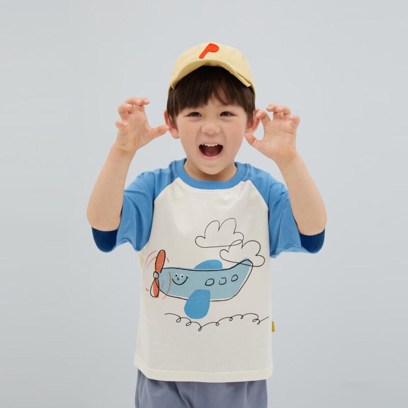 Papa Kids Summer Mesh Raglan Print T-Shirt 110 синий