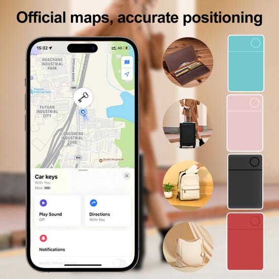GPS Tracker Card Wallet Finder Wireless Charging IP67 Waterproof Anti-loss Device for Luggage Passports Purse