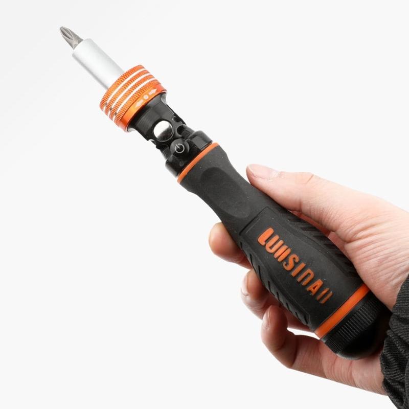 40pcs Versatile Magnetic Ratchet Screwdriver Set Compact Stubby Screwdriver with Bits Adjustable Rotations Screwdriver