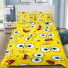 Cute Cartoon 3D Funny S-Spongebobs Duvet Cover Pillowcases Twin Full Queen King Size,Soft Microfiber Bedding Set For Kids Adults