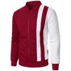 Spring Autumn Men Sweater Cardigan Patchwork Color Stand Collar Male Casual Zipper Knitted Warm Sweater Coat