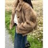 Johnature Fashionable Women Winter Jacket Short Faux Mink Fur Thicken Coats