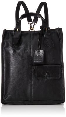 Peaks Peak 2-Way Tote Bag, Soft Leather Tote X Backpack, Women's, Black