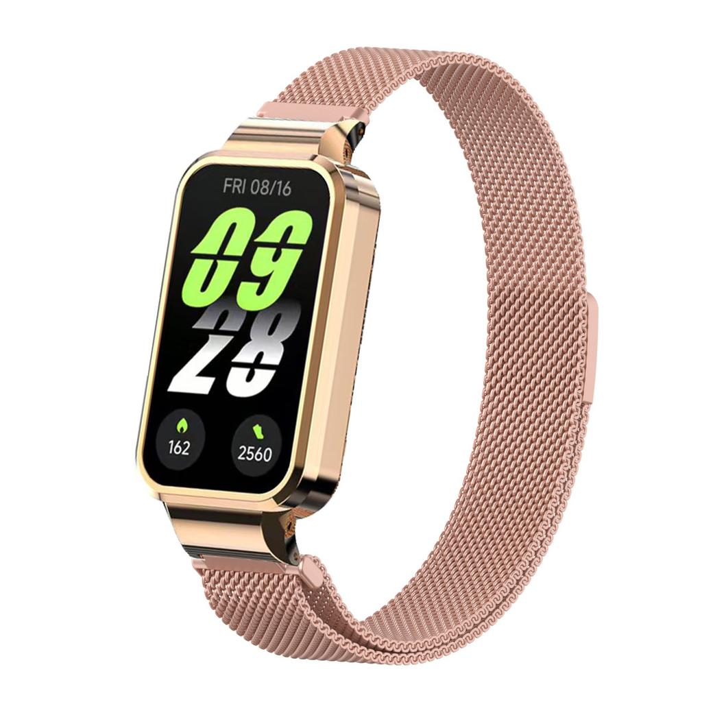 Xiaomi Smart Band 9 Active İçin Milan Kordon Metal Koruyucu Kılıf Tampon Manyetik Halka Bileklik Redmi band 3Watch İçin