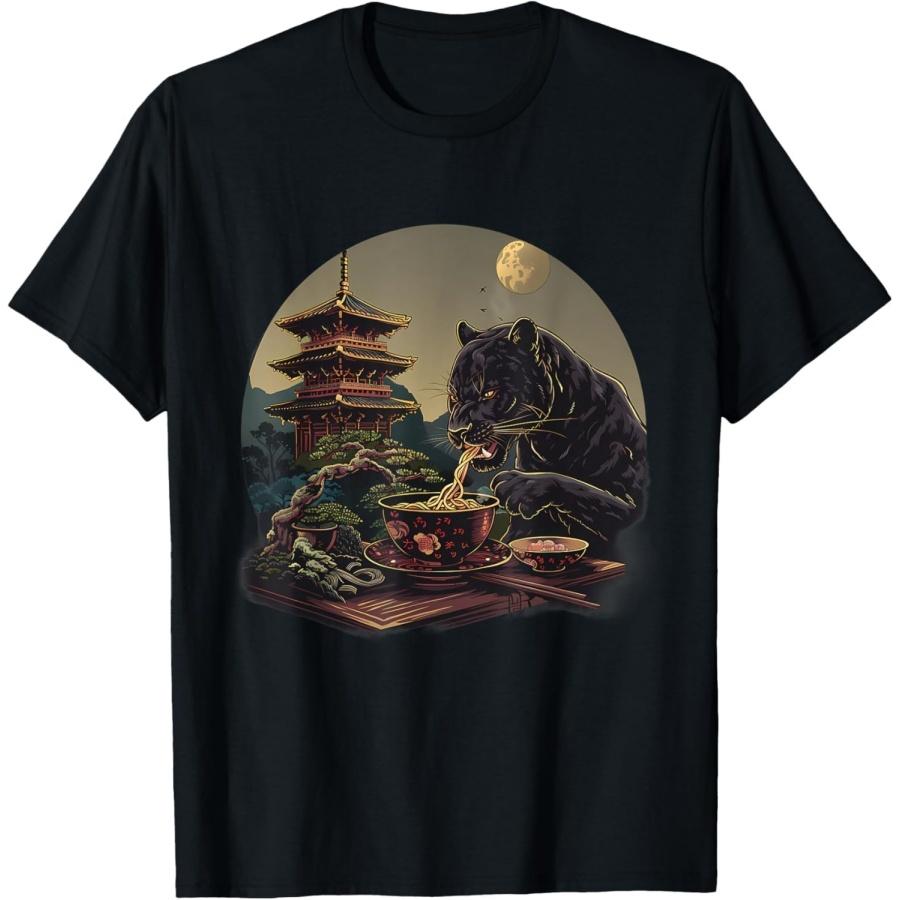 Huyarin Panther Ramen Pagoda Tower Bonsai Tree Japanese Noodles T-Shirt S
