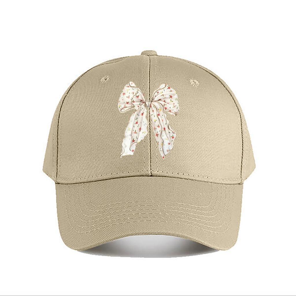 Floral Silk Hair Bow With Gold Trim Baseball Cap Fashion Unisex Sunhat Womens Outdoor Sports