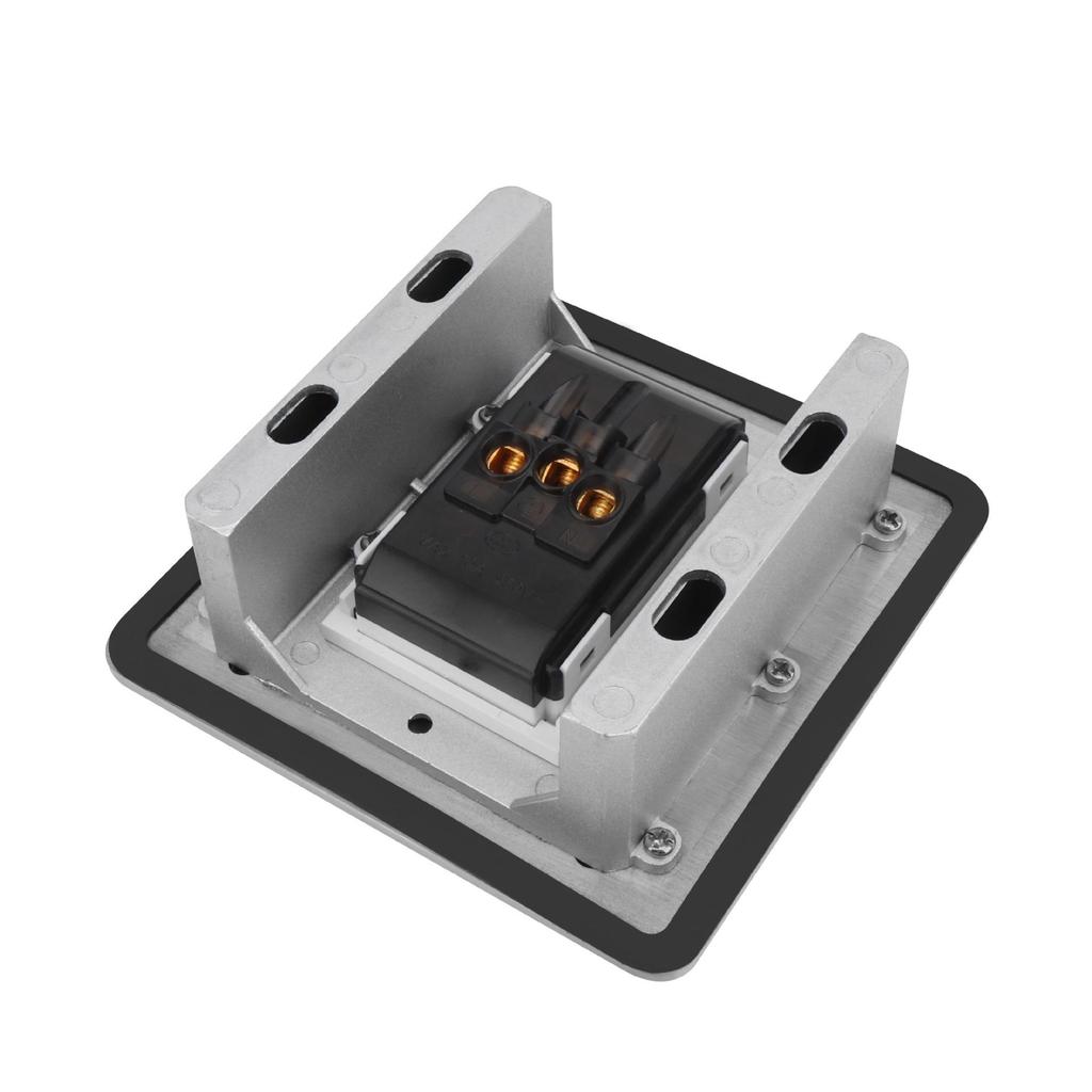 Stainless Steel Floor Socket with Dual Flip Covers, Network, USB, and Five-Hole Outlets