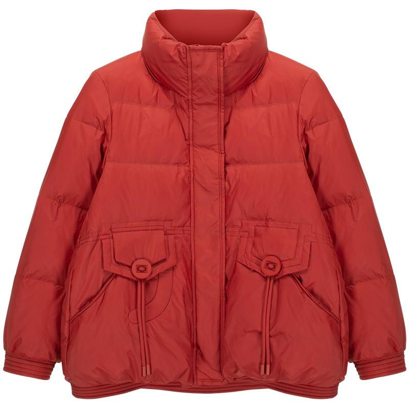 Womens Short Down Jacket Stand Collar Slim Fit Warm Winter Coat Petite Ladies