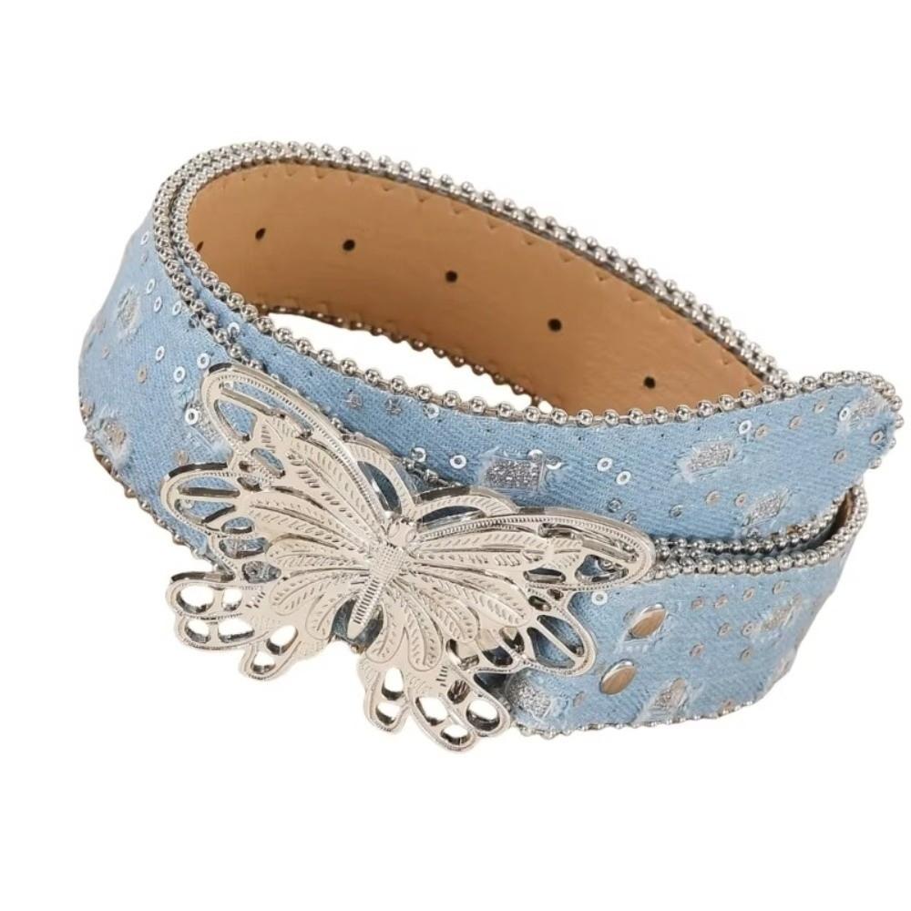 Sequins Hip Hop Punk Belt Denim Casual Versatile Belt Trendy Retro Fashion Belt