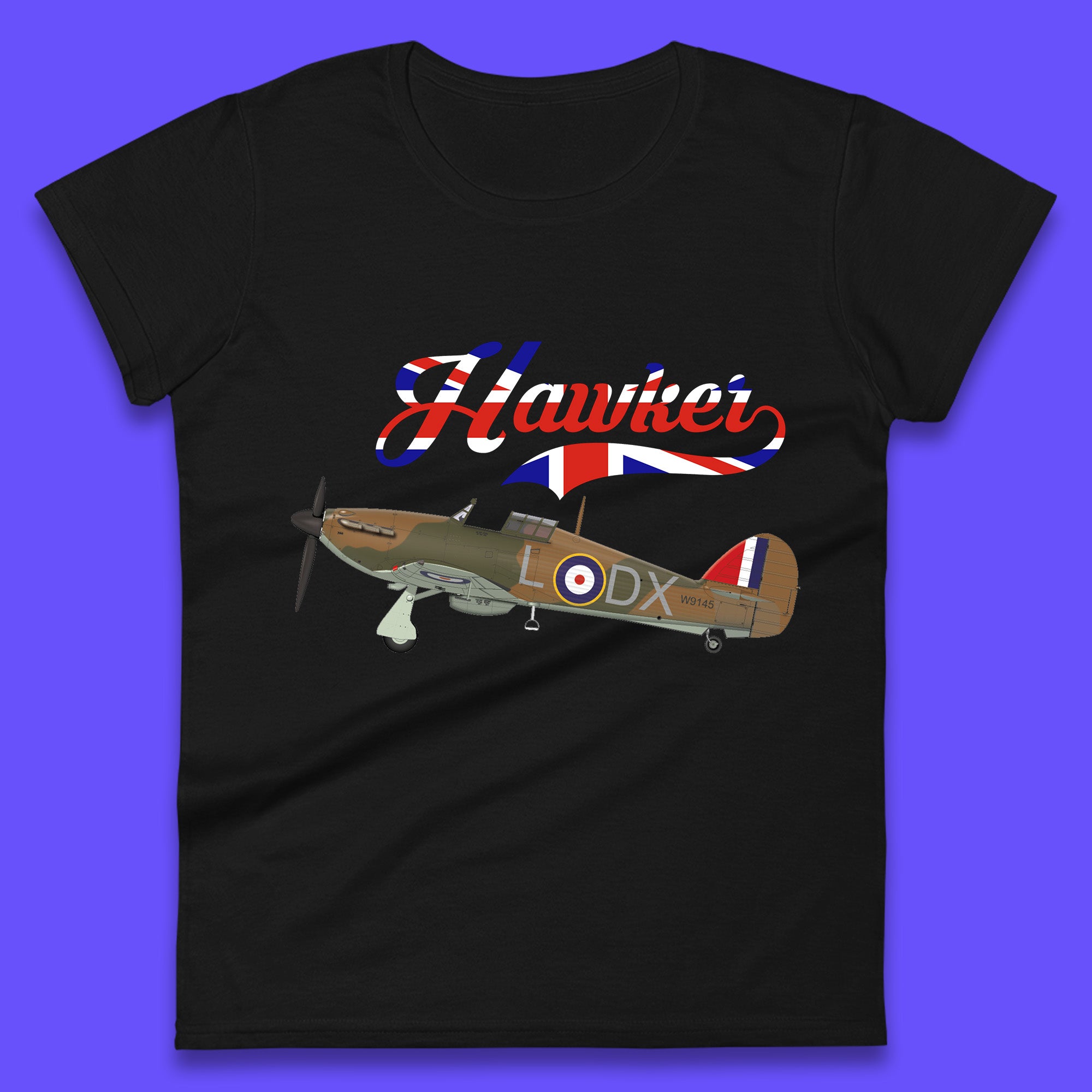 Hawker Hurricane United Kingdom Vintage WWII RAF Fighter Jet British Aircraft Royal Air Force Remembrance Day Womens Tee T Shirt Mens Tops Unisex Top 3XL