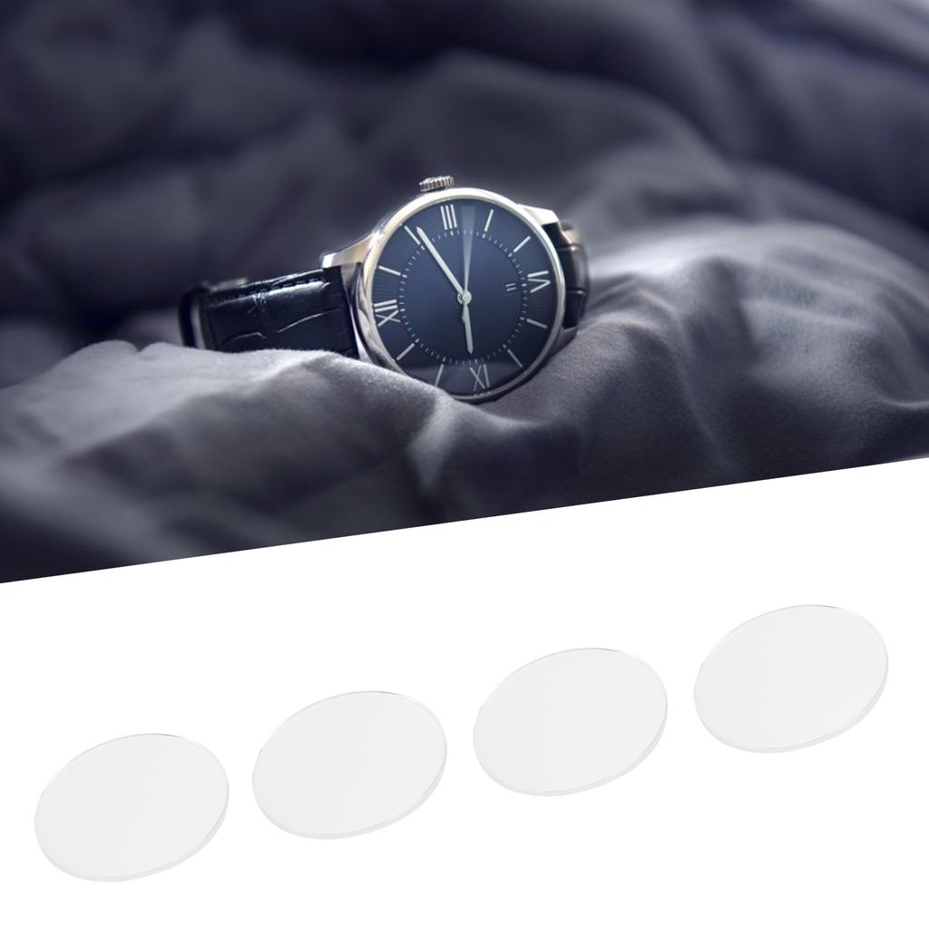 4ks Ploché hodinkové sklíčko 28mm29.5mm Dvojito vypuklé Okrúhle Priehľadný Hodinkový doplnok 1.2mm