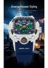 Sanda Men's Trendy Waterproof Multi-Functional Electronic Watches with Three-Time Zones for Casual Use