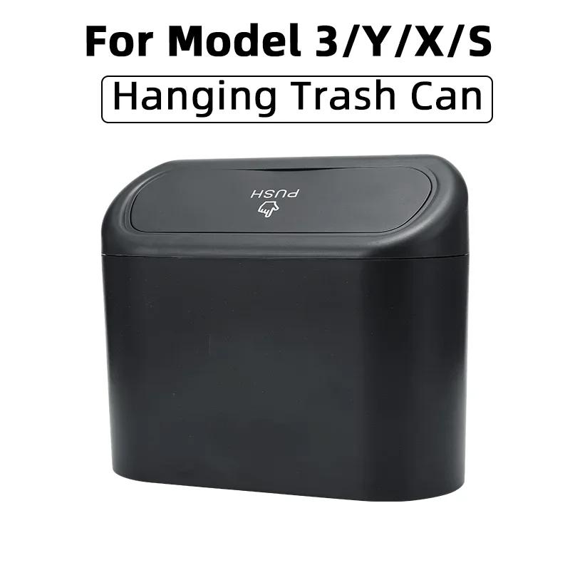 Car Interior Storage Case Trash Bin Push Can Mini Tray Dustbin Garbage Box Door Seat Clip Stand Holder for Tesla Model 3 Y S X