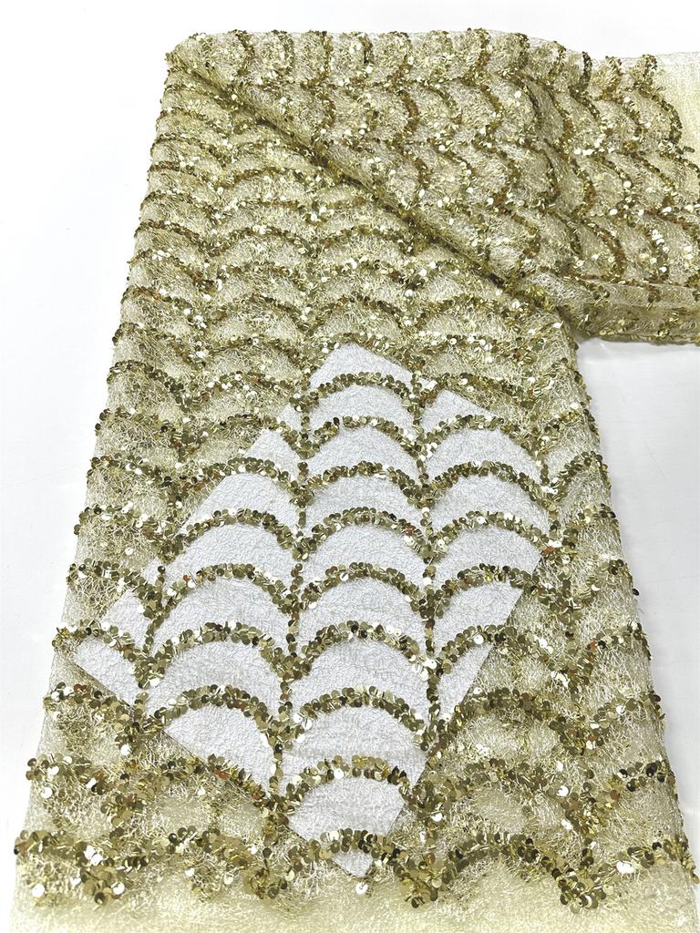 Luxury African Sequins Lace Fabric 2026 High Quality Sequins Lace Embroidery Mesh Fabric Nigeria For Women Wedding Party Dresses