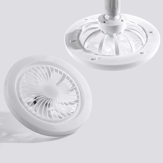 Geschlossener Deckenventilator mit Lichtfernbedienung, 3 Geschwindigkeitsstufen, geräuscharm, energiesparend, E27, Mini-Deckenventilator ohne Flügel, LED-Lampe