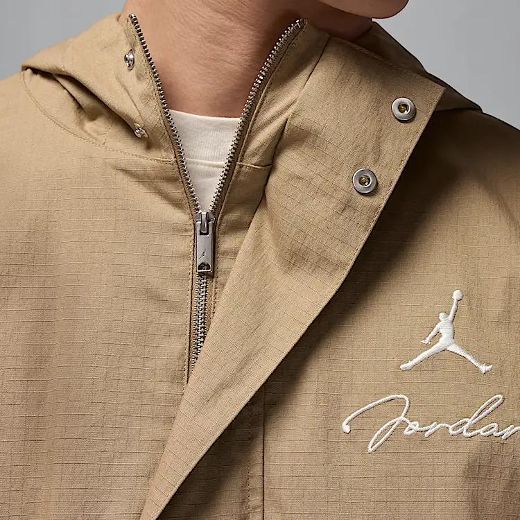 Jordan MVP SS25 Logotipo Sólido Cómodo Versátil Ligero Chaqueta Pulóver Hombre chaquetas Camuflaje Desierto Vela HF9294257