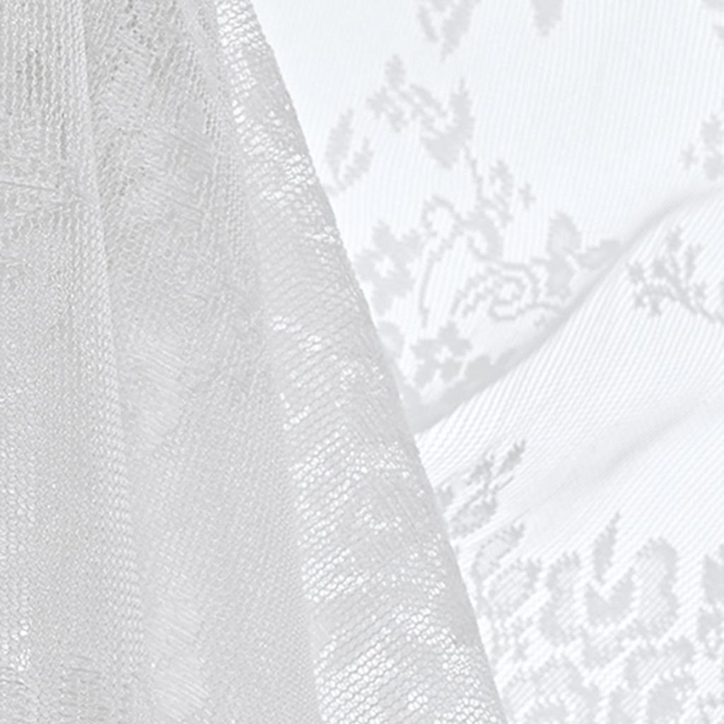 Transparent Lace Curtain Romantic Privacy White for Wedding Yard Dining Room