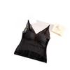 Women's V-Neck French Lace Camisole: Push-Up, Supportive Cups, Beautiful Back Design, Breathable, Anti-Exposure