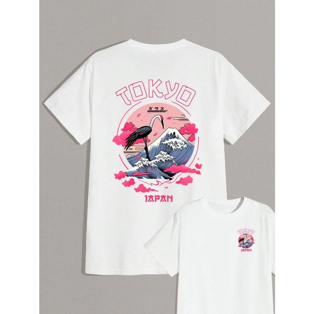 Tokyo Men Cotton T-shirt Luxury Brand Fashion Big Size Top Casual Short Sleeve Streetwear Classic Print New Arrival Tee S-4XL