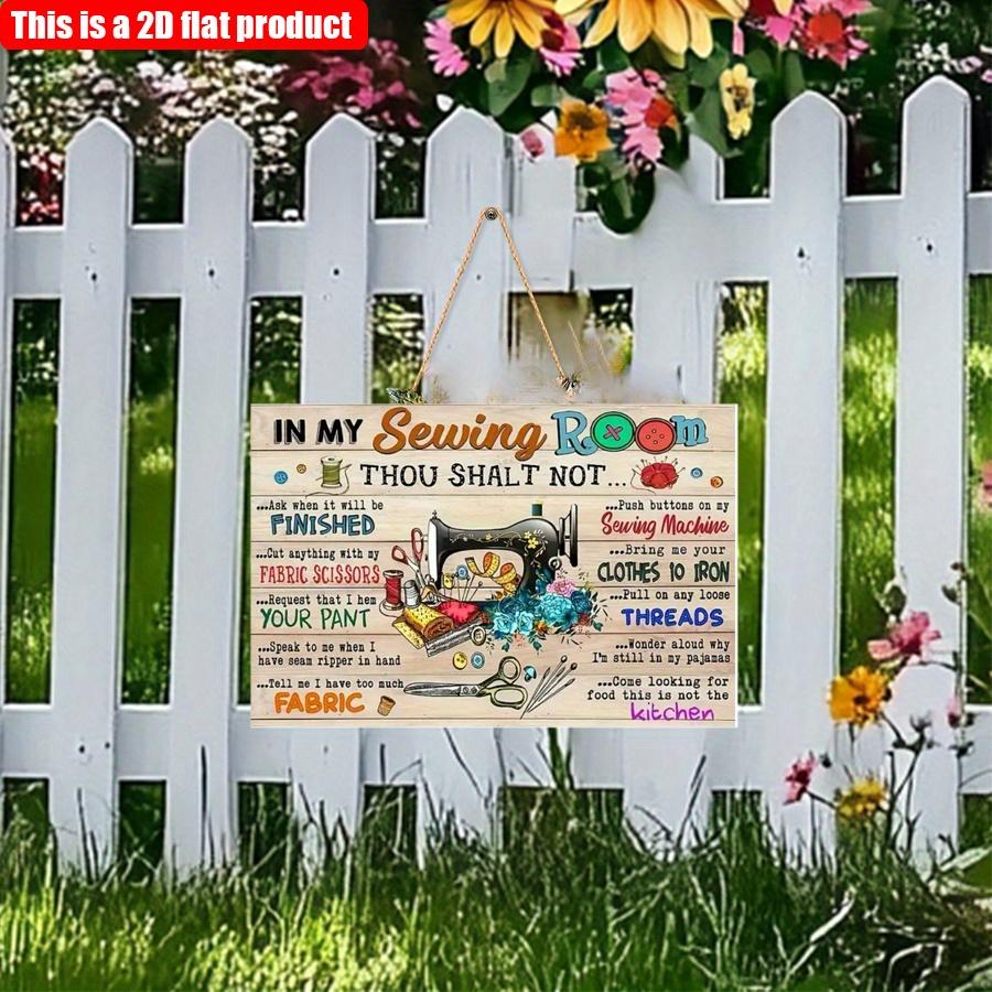 2D Flat 30*20cm1pc Vintage High quality Wooden Sewing Room Plaque - Wall Decor with Humorous Sewing Quotes, Perfect for Home, Porch, or Kitchen