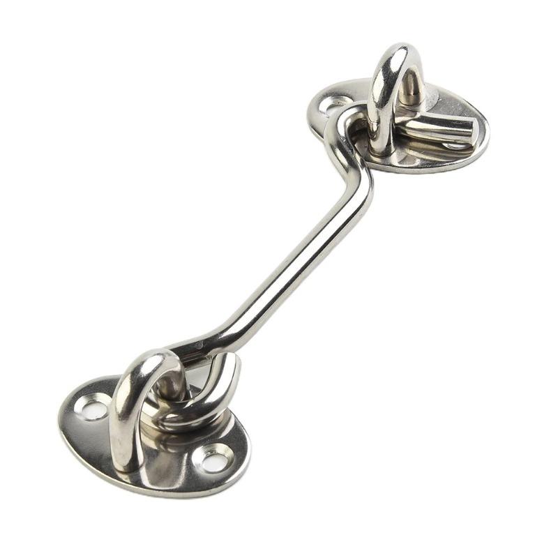 Latch Lock Cabin Hook Holder Cabin Hook Catch Holder Crescent Door Eye Latch Silent Window Lock Stainless Steel