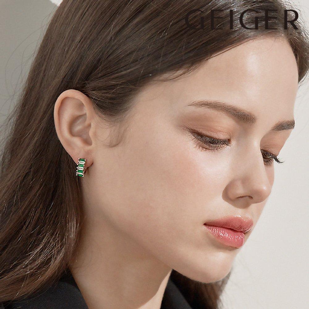 Green Baguette Earrings by Gisvee113