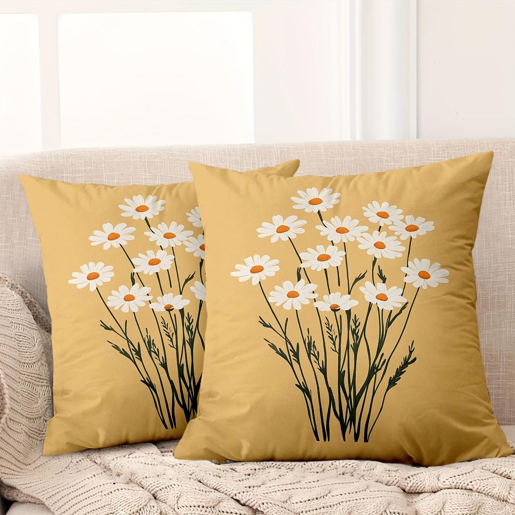 1 Pieces Boho Daisy Floral Throw Pillow Covers Pattern Cushion Cover Suitable For Sofa Bedroom Car Pillow Cover