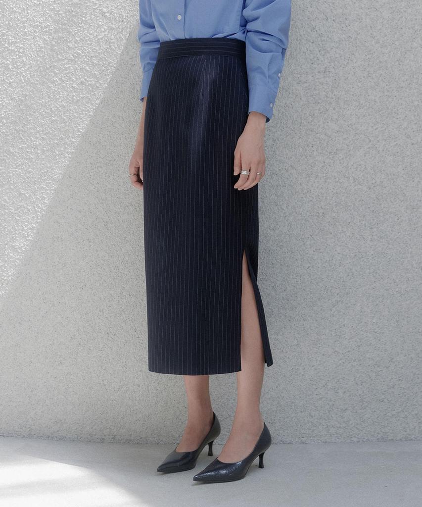 Memua Pin-St Wide Slit Midi Skirt