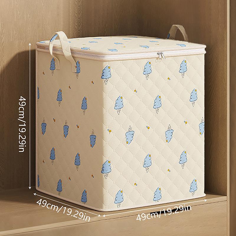 

Foldable Clothes Storage Bag Large Capacity Quilt Storage Bag Dust-Proof Zipper Organizer Bag