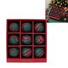 9 Pieces Christmas Ball Ornament, Checked Fabric Wrapped Baubles Holiday Tree Decoration Set for Wreath and Mantel Display