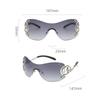 Y2K Rimless Luxury Designer Sunglasses Women Men Trendy Oversized Metal Snake Pink Punk Shades
