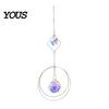 Sun Catcher Pendant Faux Crystal Suncatcher, Colorful Prisms Window Hanging Catcher, Moon Suncatcher Rainbow Maker Chain for Garden Home Decor Star