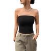 Women Vest Off Shoulder Strapless Bandeau Tube Top Pure Color Elastic Fabric Slim Waist Shaping Tops Daily Wear