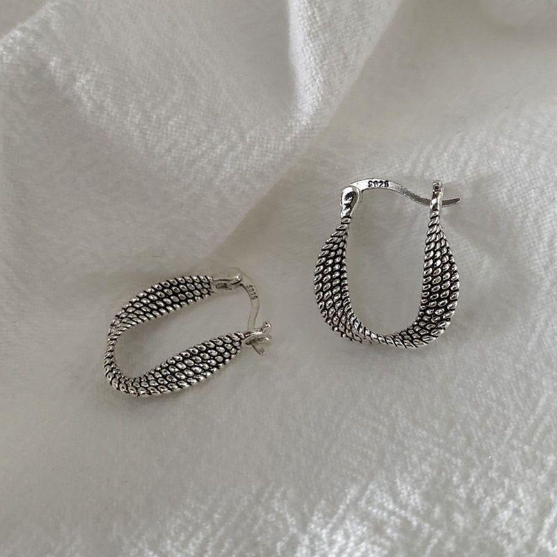 

925 Sterling Silver Vintage Earrings For Women Trendy Earring Jewelry Prevent Allergy Party Accessories Gift