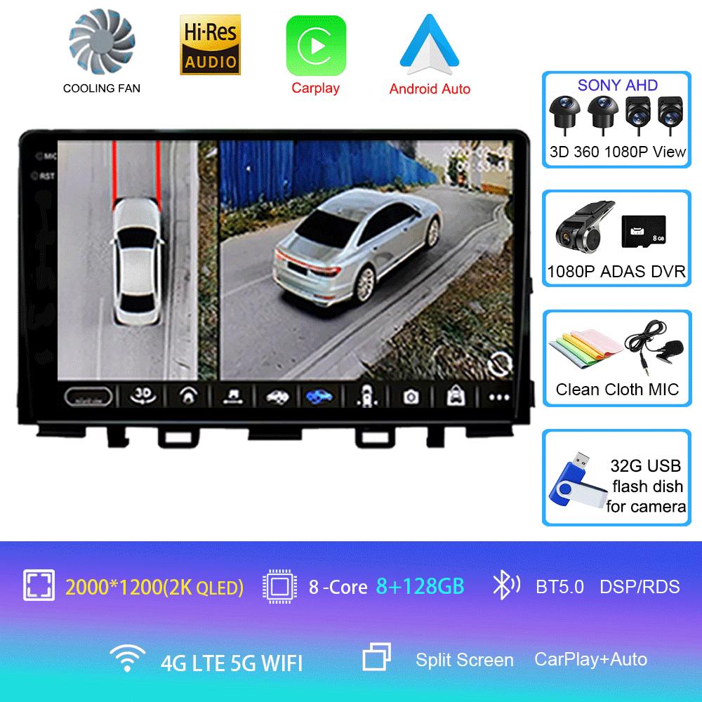 For Kia RIO YB KX Cross 2016-2020 SONY CAM Cooling Fan Android 14 Car Radio Multimedia Video Player Navigation Stereo DSP IPS
