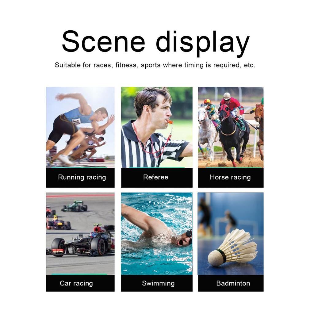 Referee Digital Stop Watch Timer Waterproof Multi Functions 140mAh Sports Stopwatch Timer for Running Racing