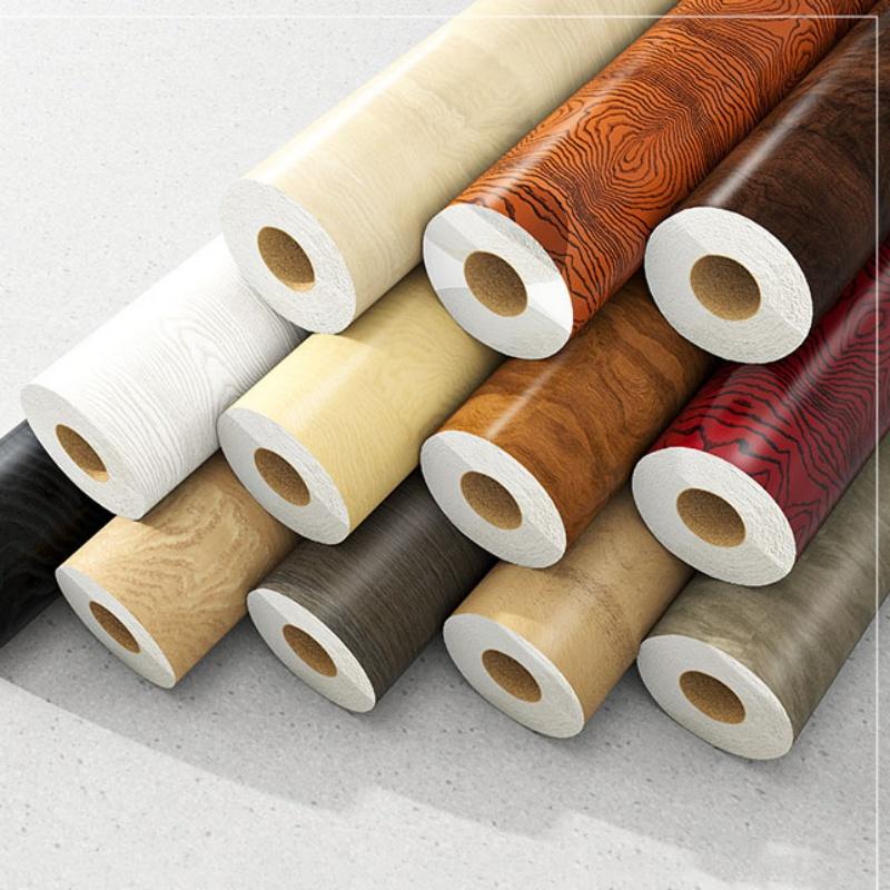 Extra Thick 0.19mm Waterproof Oil-Proof Wood Grain Self-Adhesive Wallpaper Furniture Renovation Film Home Decor