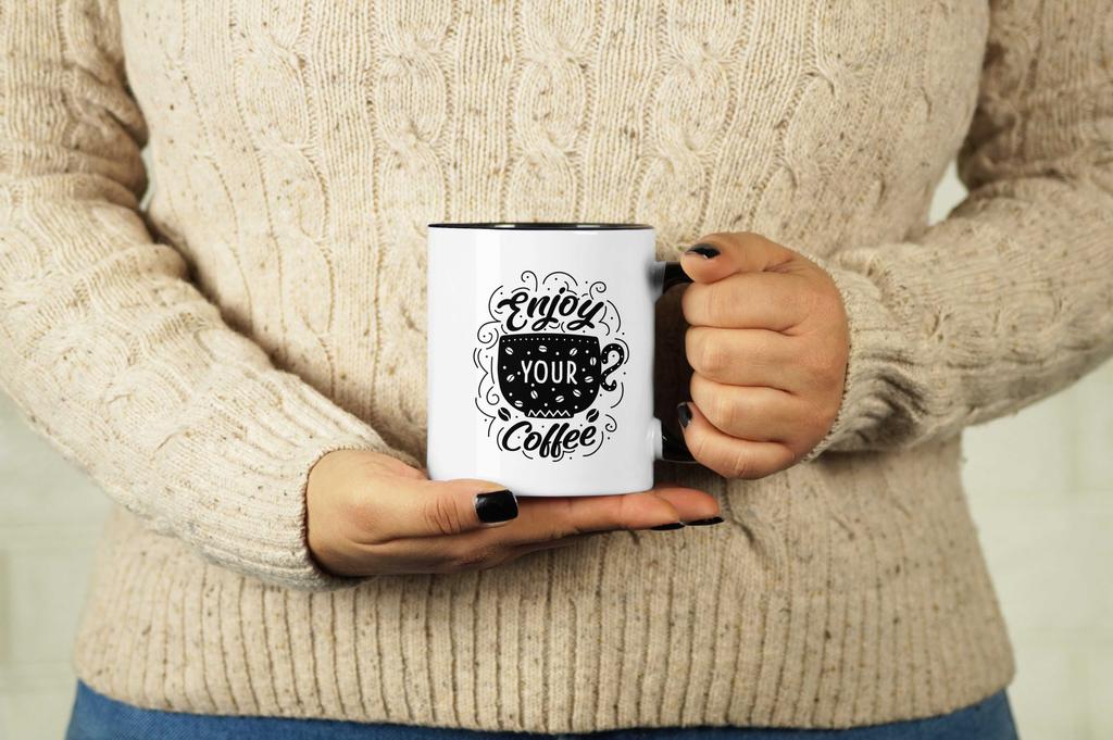 Inkdotpot Enjoy Your Coffee 11 Oz Ceramic Coffee Mugs Great For Bride Funny Novelty Gift For Coffee