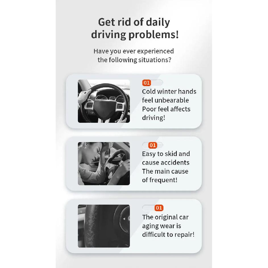 Silicone Steering Wheel Cover Suitable for 38cm Diameter Car Accessories Interior Steering Wheel Protective Decoration Universal