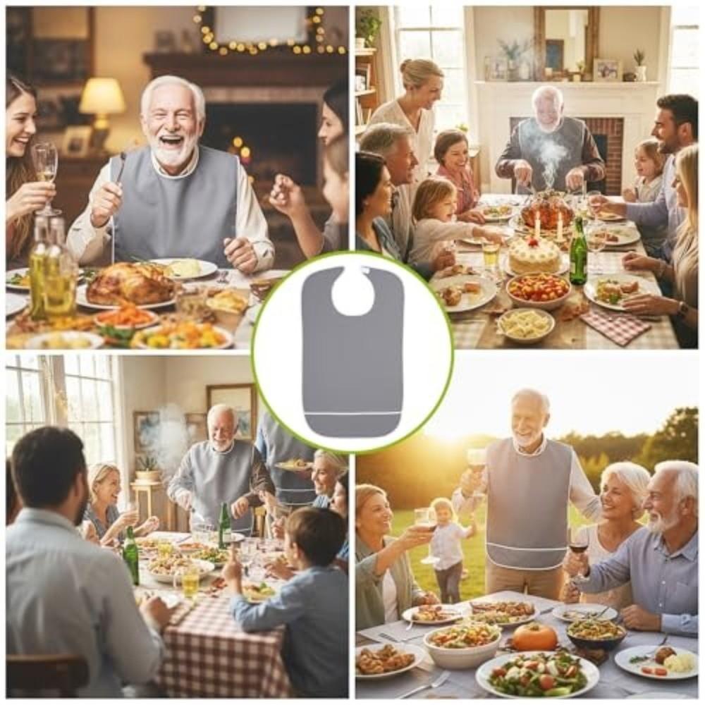 Oil Proof Adult Bibs Washable Elderly Bib Dirty Resistant Mealtime Bib Elderly Care