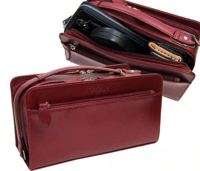 [Maturi] Cordovan Second Bag, Horsehide and Cowhide Leather, Double Zipper, MT-42 WINE, Regular Price: 39,800 Yen