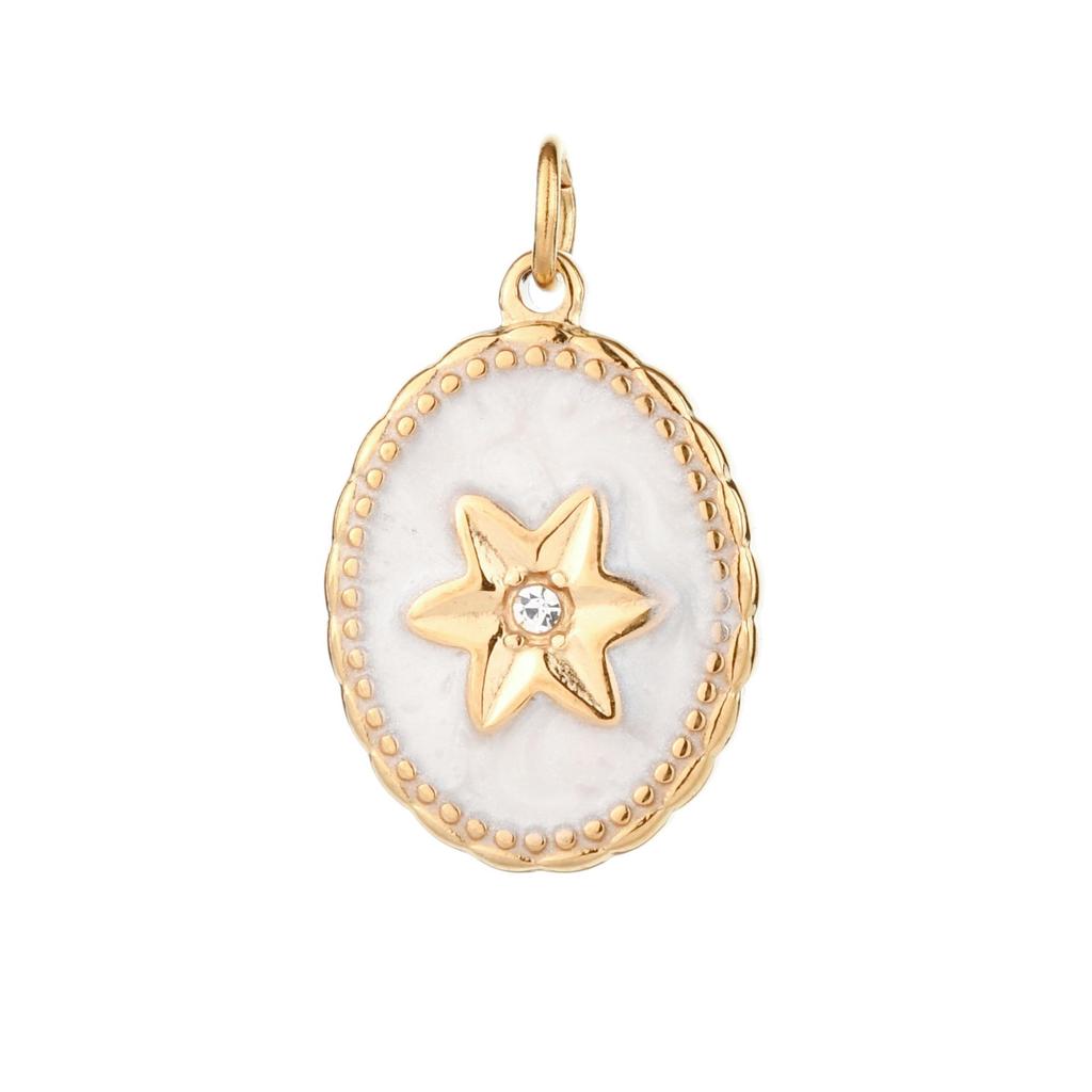 18K Gold Plated Stainless Steel Beach Pendant Charm for DIY Necklace & Bracelet Jewelry