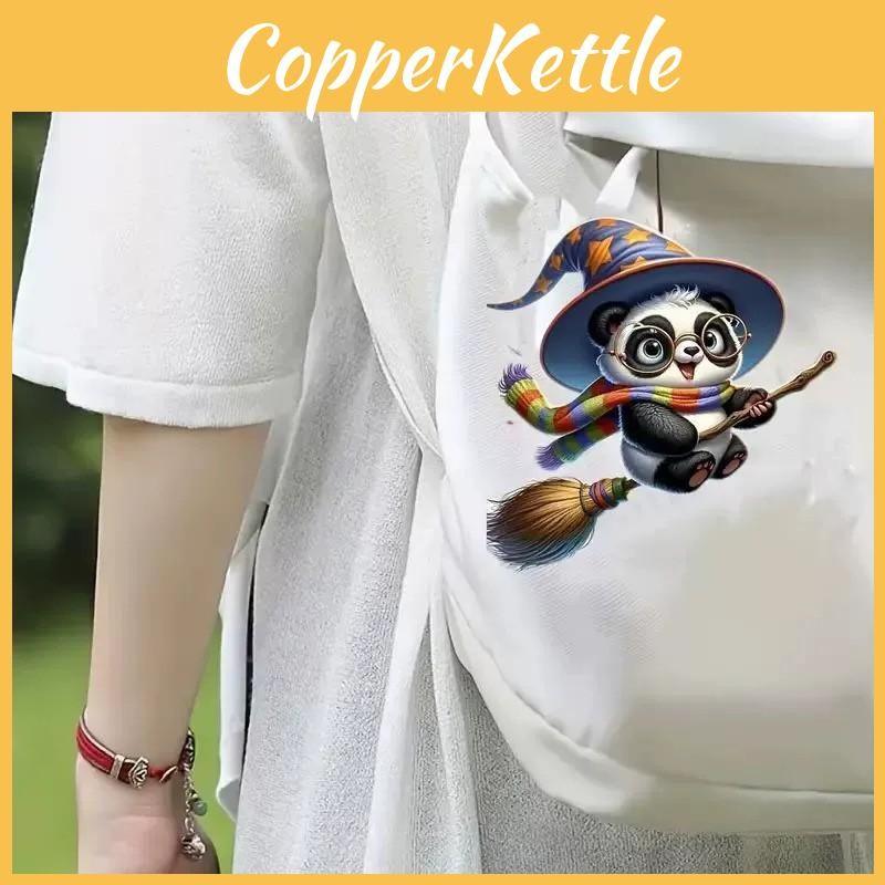 Flat Surface Acrylic Pendant With Magic Panda Riding Broom Design Christmas For