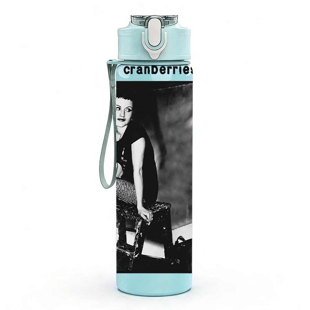 1PC Black Male Portrait A 750ml Sports Water Bottle Leakproof Straw Lid Outdoor Office Home
