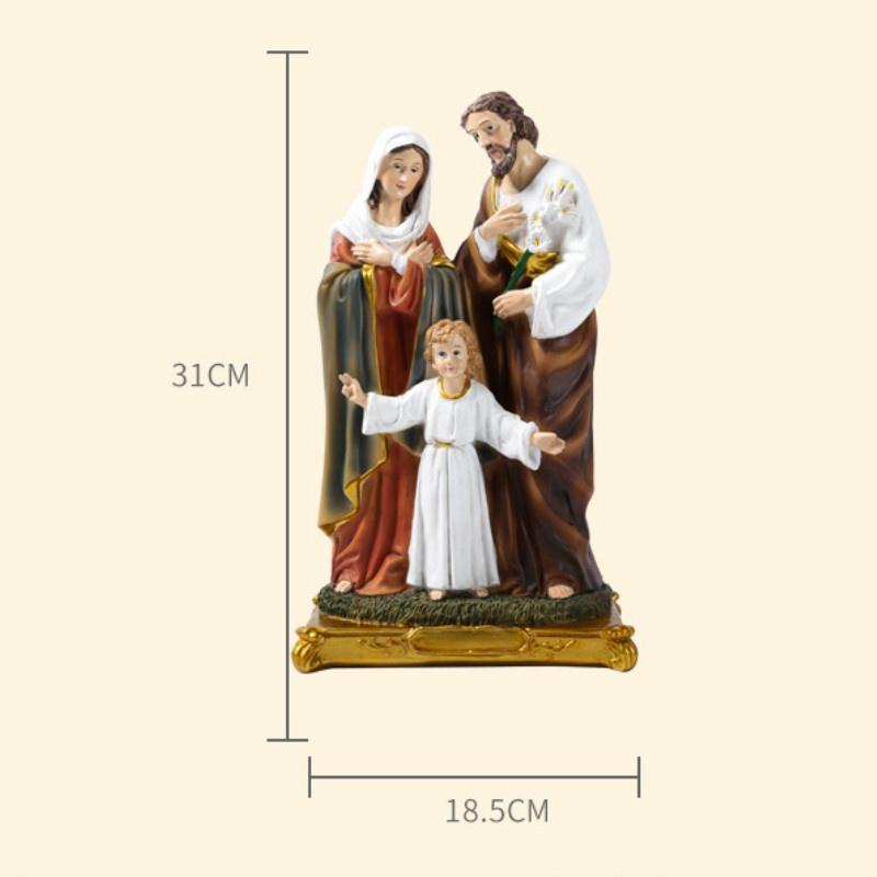 

1Pc Catholic Christian Jesus Family Statue Resin Figurine Home Decoration Gift Decorative Figurines