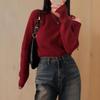New Arrivals Open Run Women Off Shoulder KniT Long Sleeve T shirT