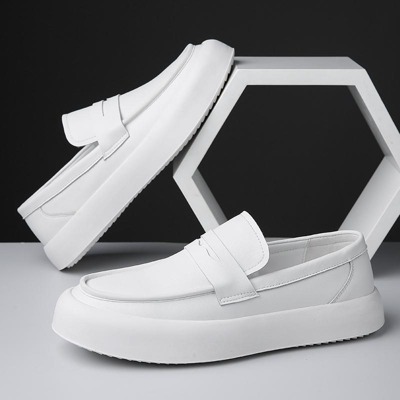 Fashion 2025 Men's Eco-Friendly Leather Casual Shoes New Fashion Streetwear Sneakers Non-Slip Sole & Memory Foam Insole for Daily Wear