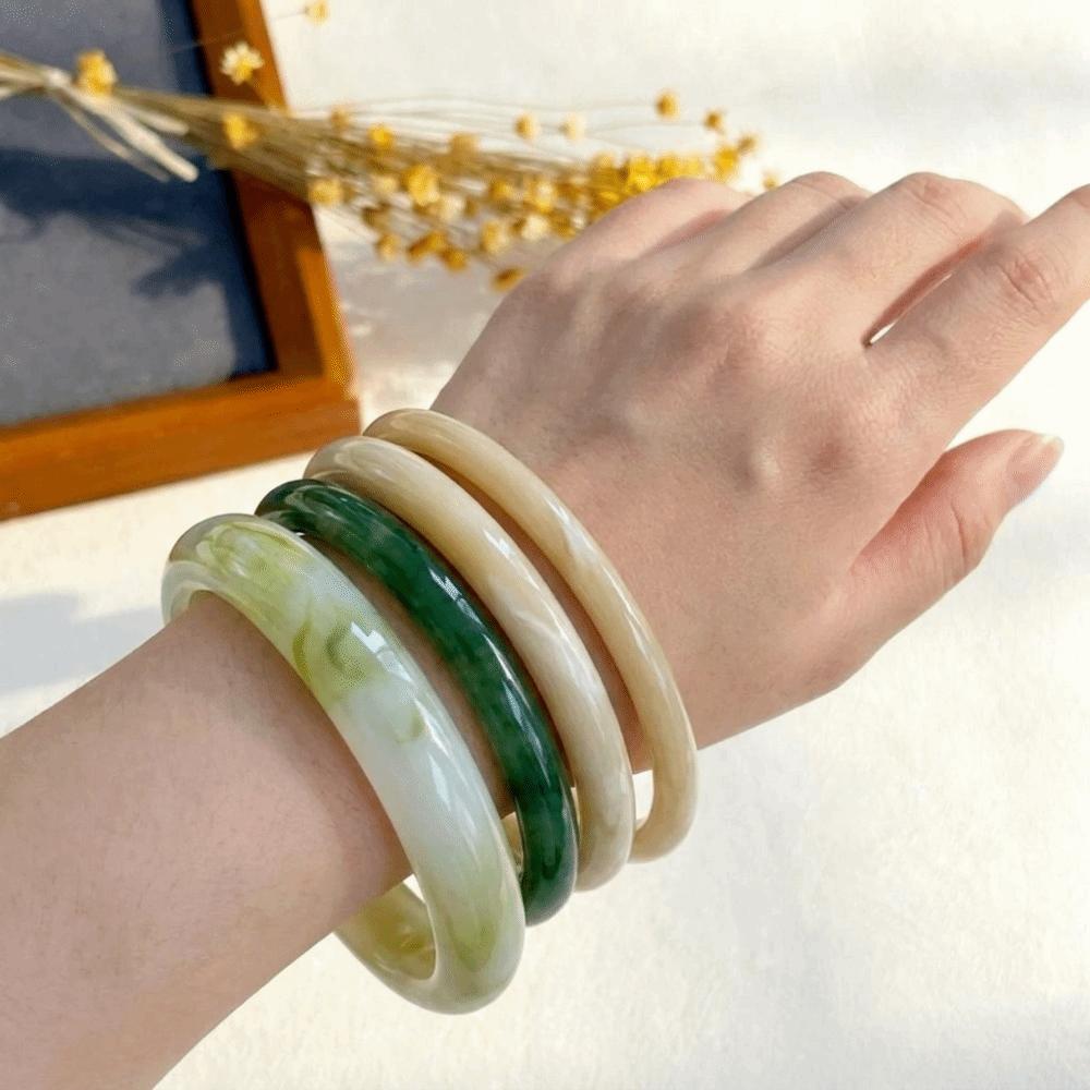 4 pcs/set Minimalist Resin Bracelet Set Vintage Layering Jewelry High-End Stackable Bangle  Wedding