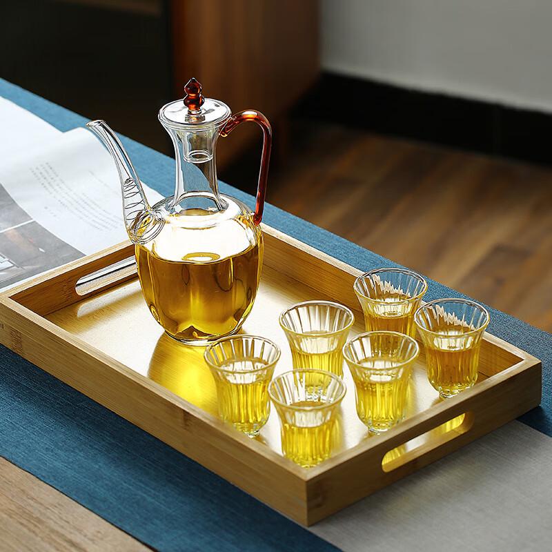 

Handmade Glass Teapot & Cup Set with Tea Tray